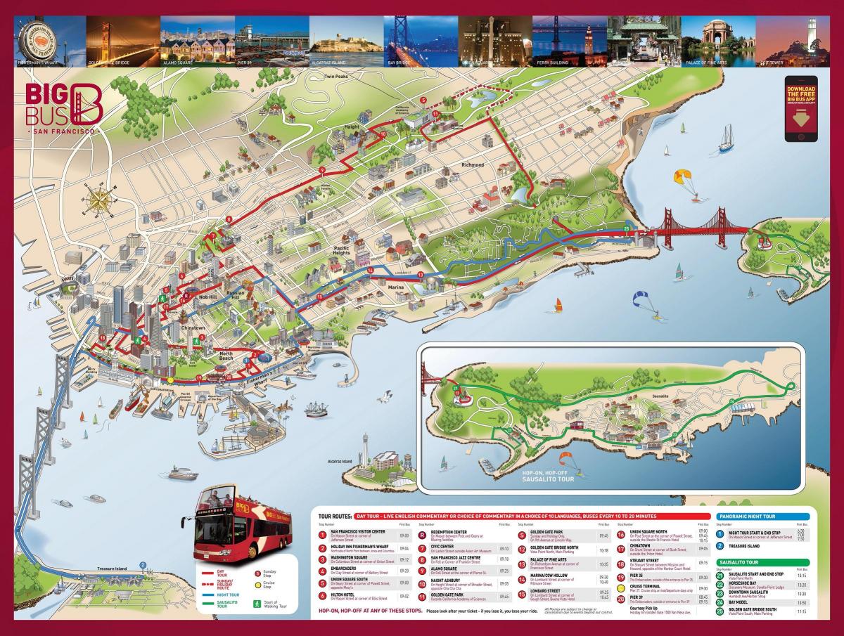 מפה של אוטובוס אדום סן פרנסיסקו 