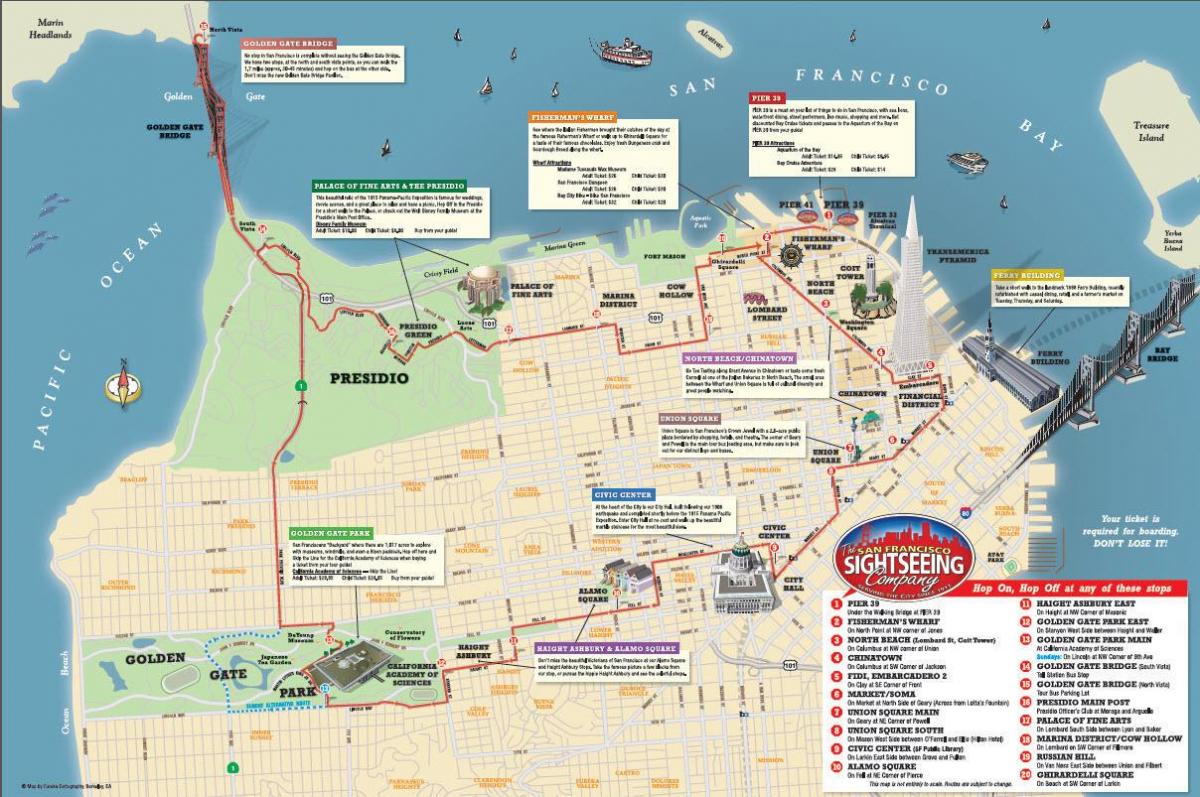 המפה של סן פרנסיסקו hop on hop off 