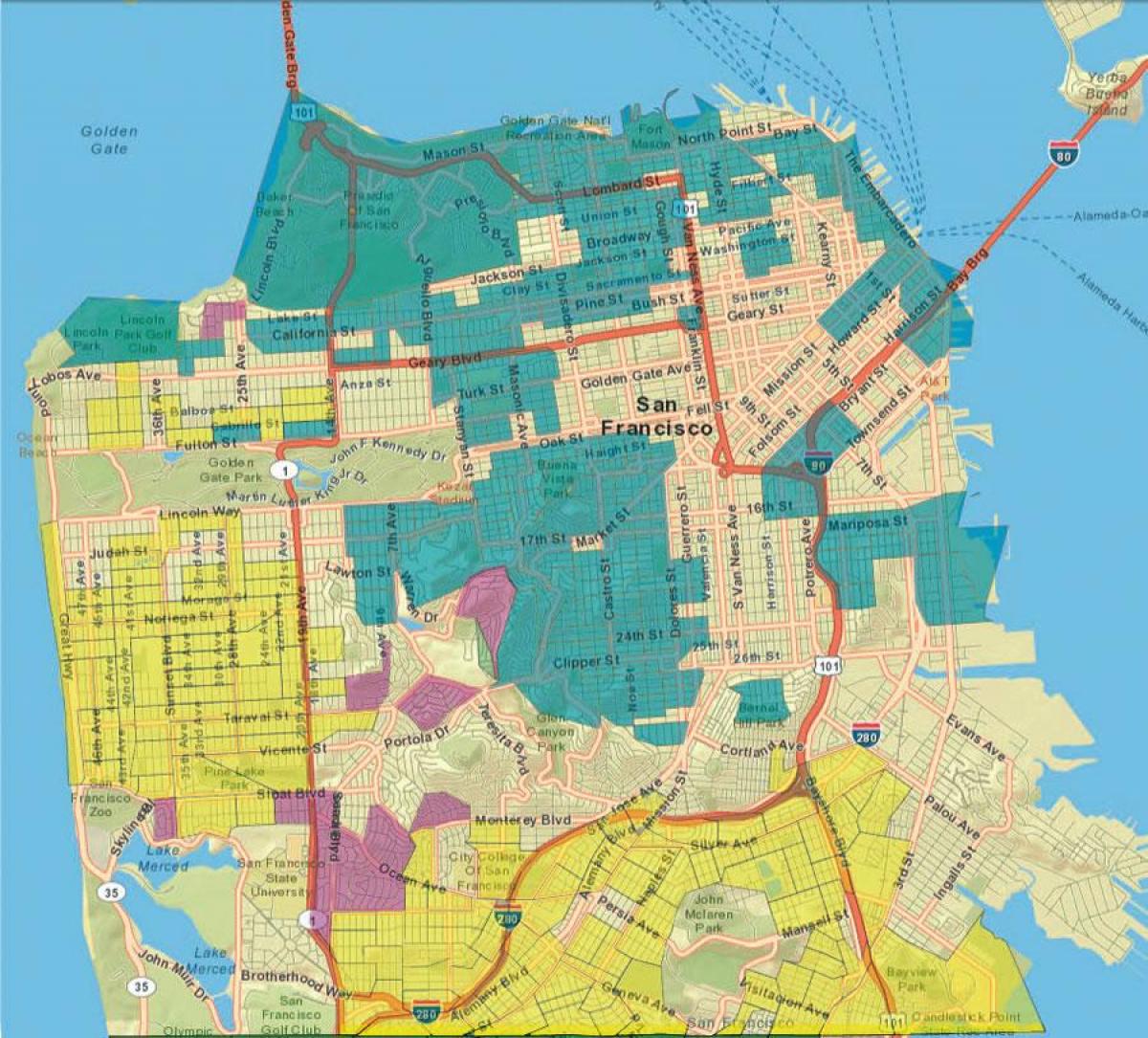 המפה של סן פרנסיסקו gis