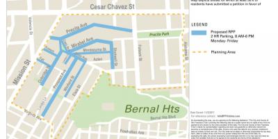 מפה של SFmta ניקוי רחוב