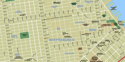 מפה של מרכז העיר סן פרנסיסקו ca
