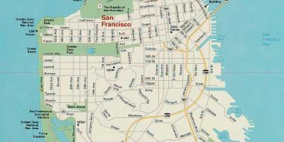 המפה של סן פרנסיסקו אטרקציות עיקריות