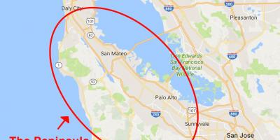 מפה של חצי האי סן פרנסיסקו 