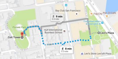 המפה של סן פרנסיסקו עצמית סיור רגלי מודרך
