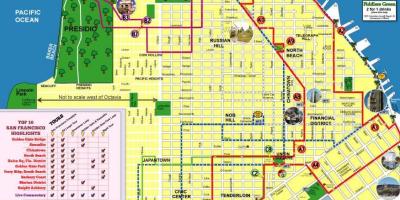 מפה של העיר סיור בסן פרנסיסקו כביש