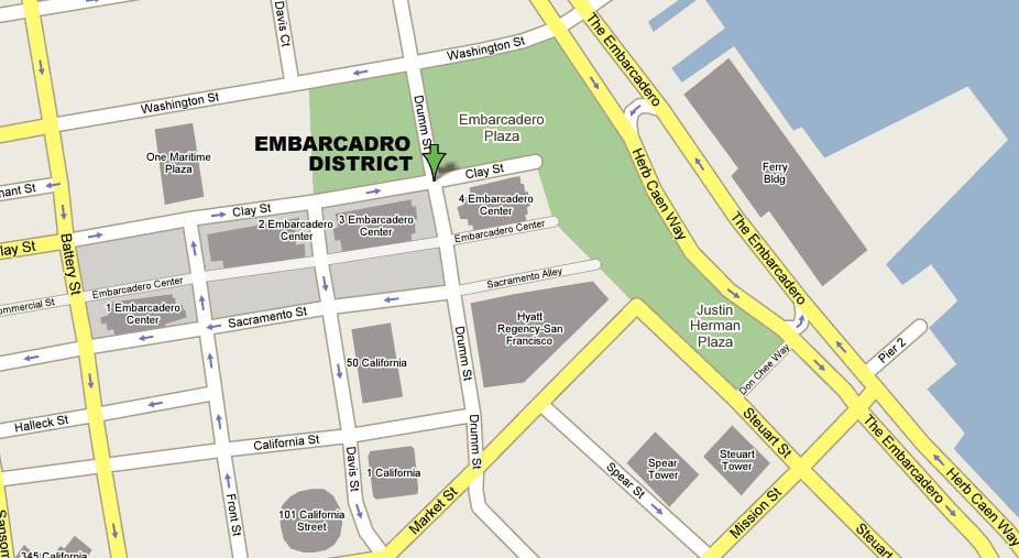 מפה של embarcadero בסן פרנסיסקו