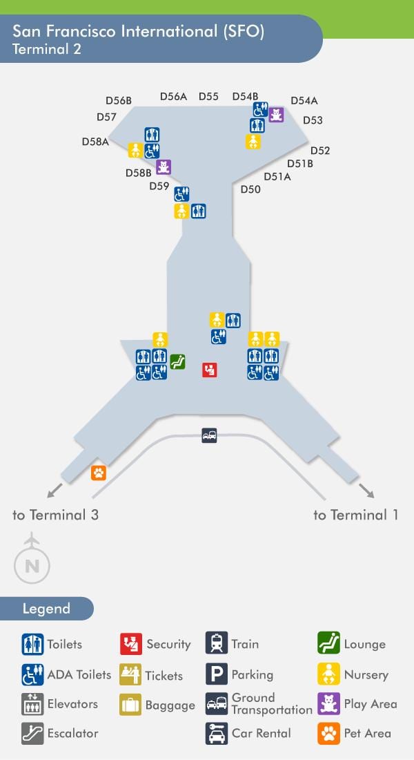 San Francisco airport terminal 2 מפה