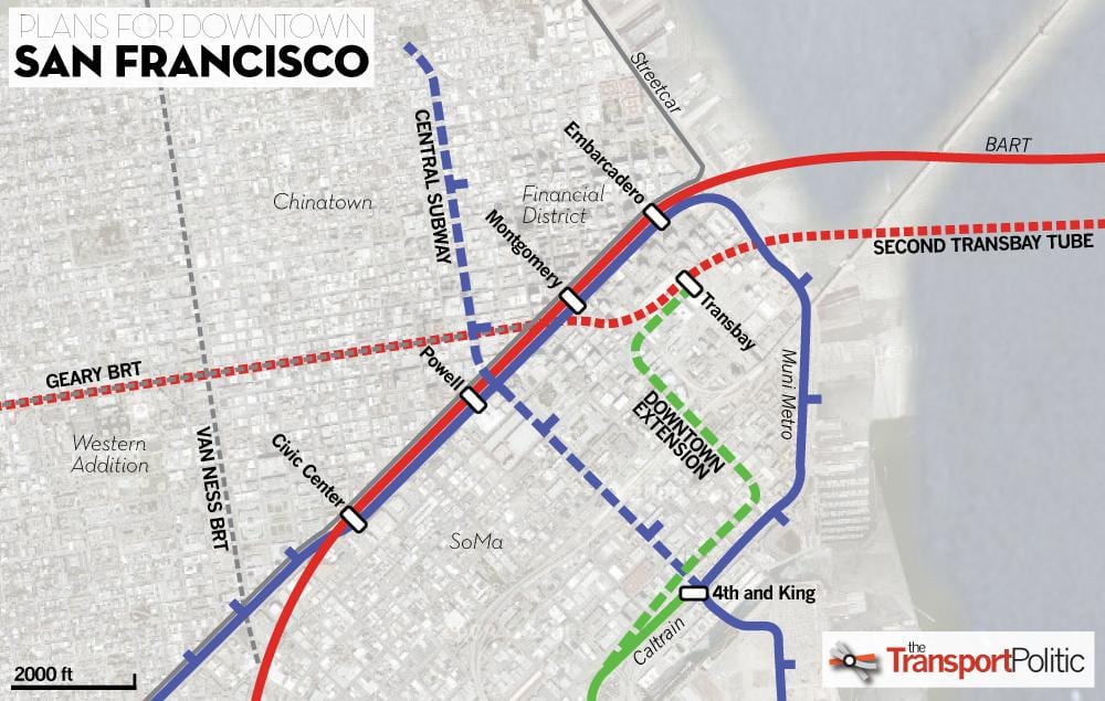 מפה של transbay מסוף