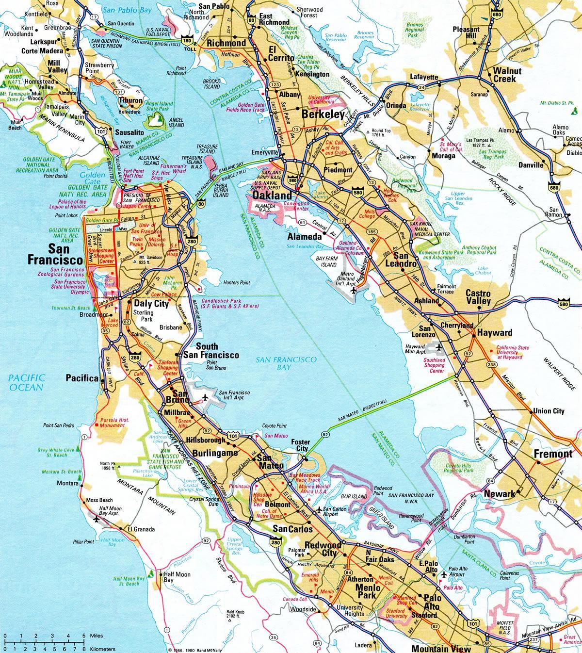 מפה של אזור המפרץ המהיר 