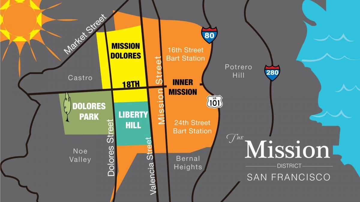 מפה של מחוז מישן בסן פרנסיסקו