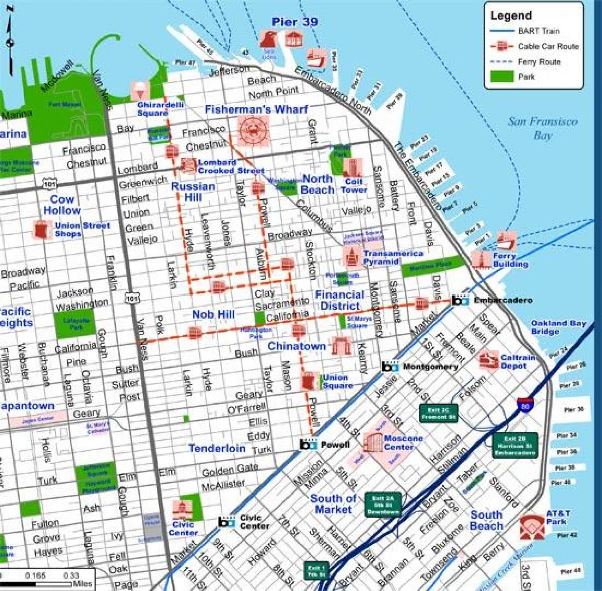 מפה של העיר סן פרנסיסקו רחוב