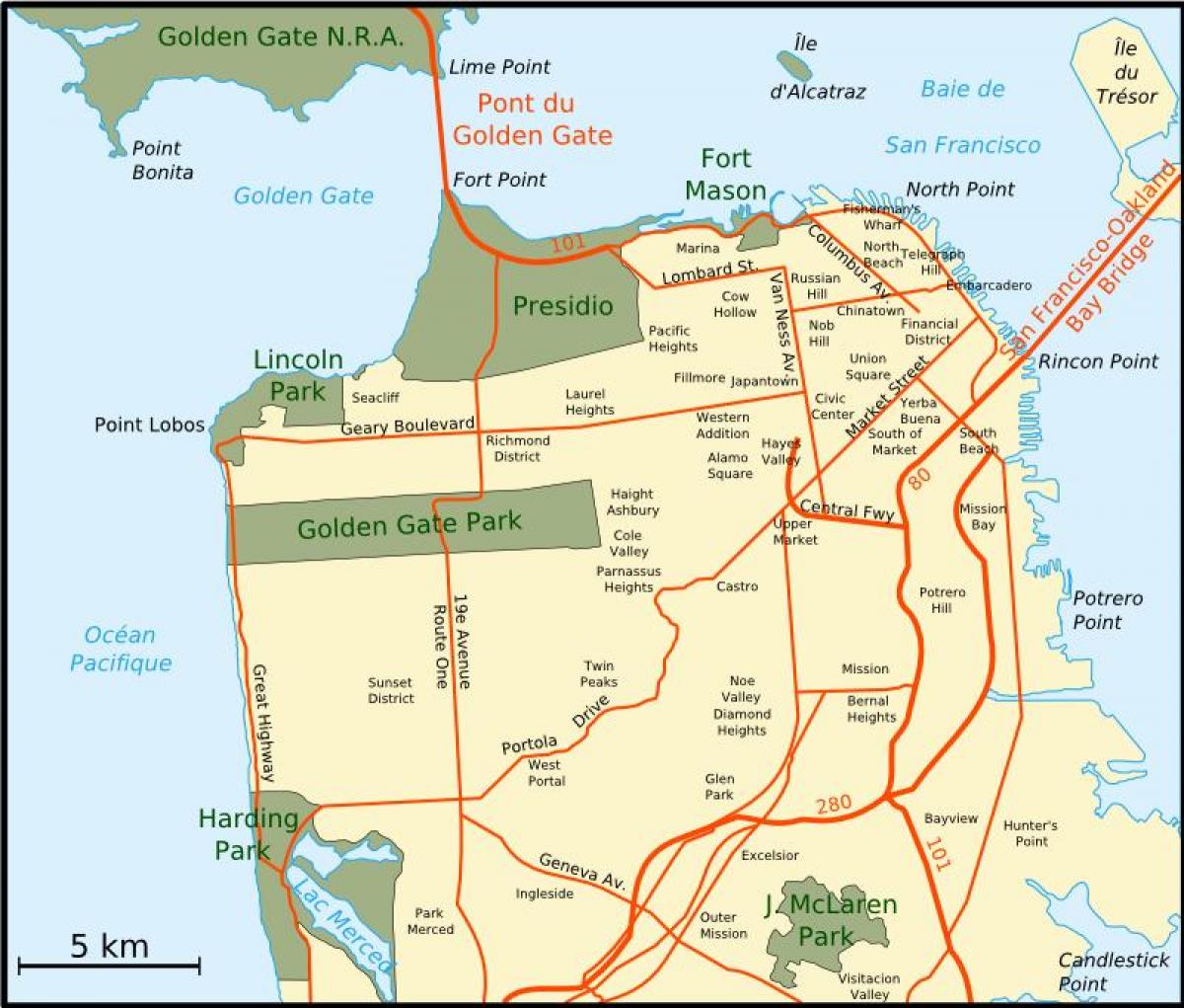מפה של אזור מפרץ גדול