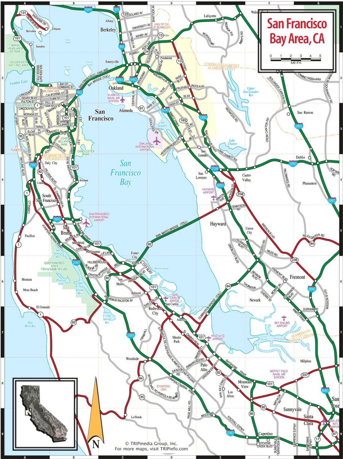 מפה של אזור מפרץ סן פרנסיסקו