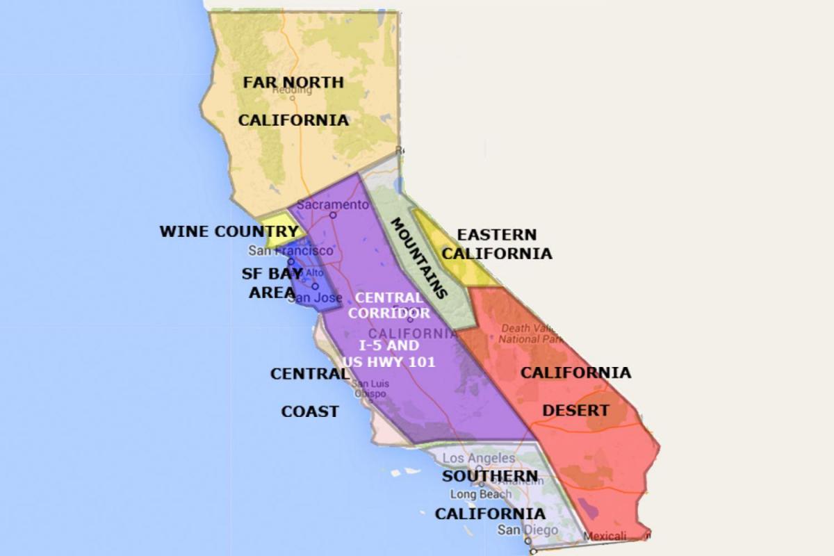מפה של צפון קליפורניה בסן פרנסיסקו