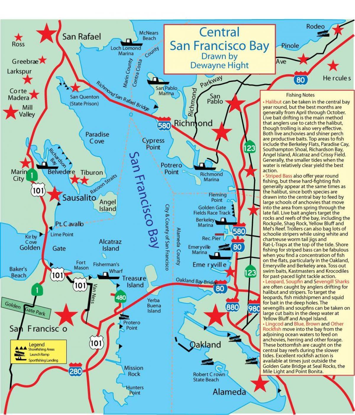 מפה של מפרץ סן פרנסיסקו דיג 