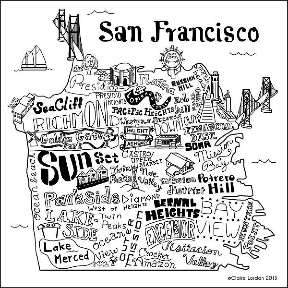 מפה של החנות סן פרנסיסקו