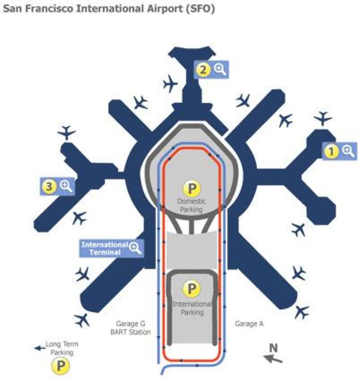 נמל התעופה של סן פרנסיסקו השער מפה