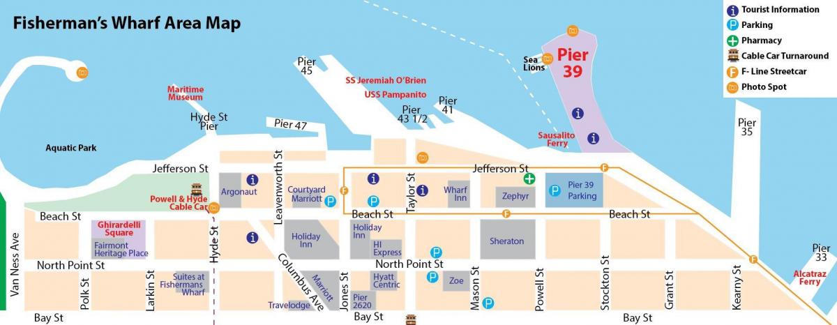 המפה של סן פרנסיסקו wharf