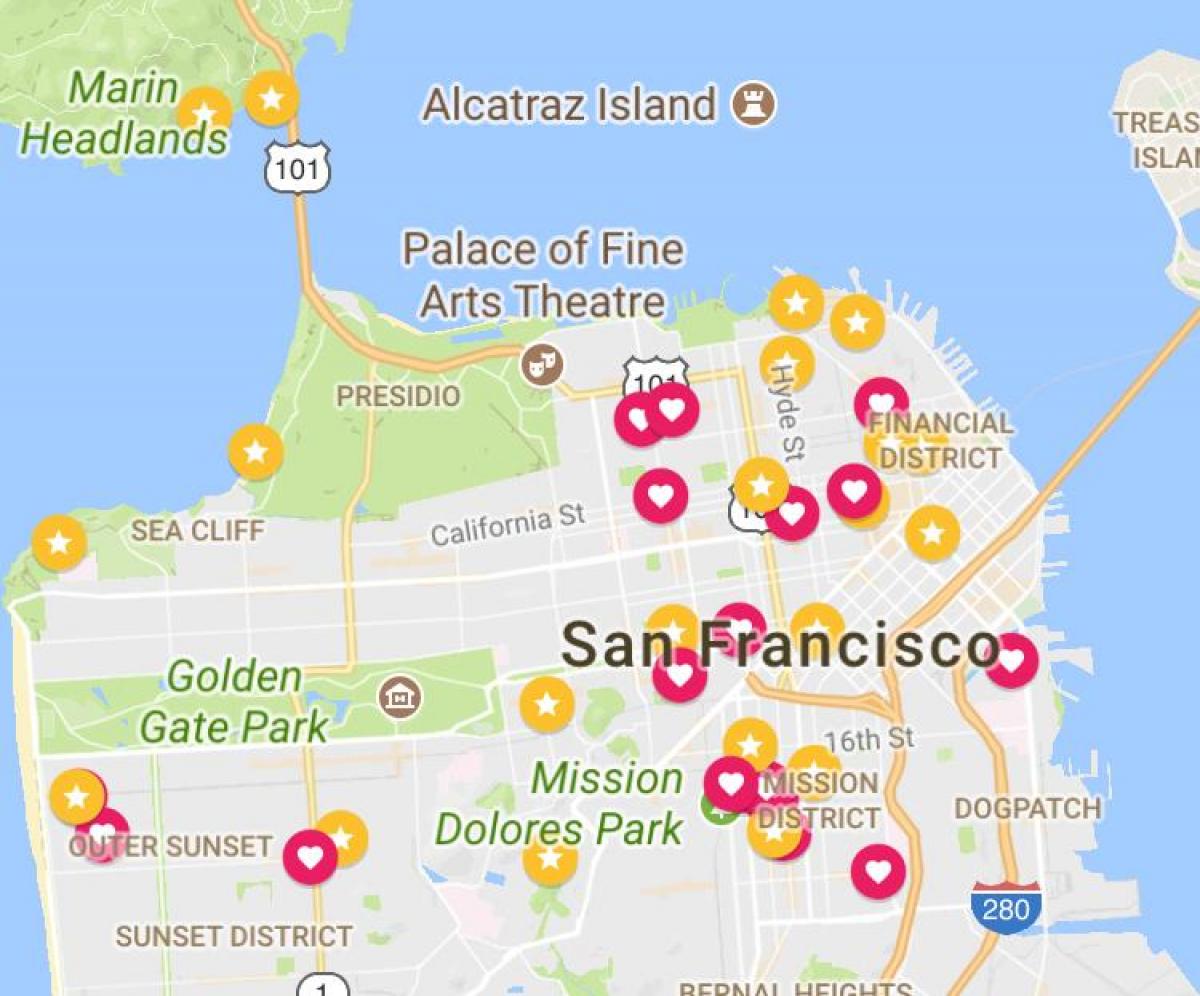 המפה של סן פרנסיסקו financial district
