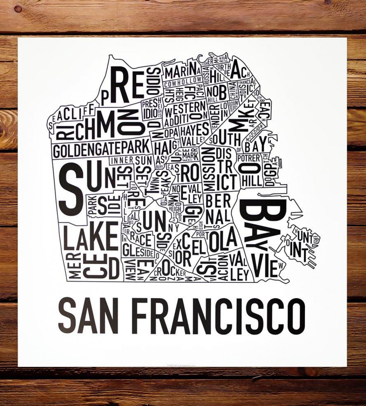 המפה של סן פרנסיסקו השכונה אמנות