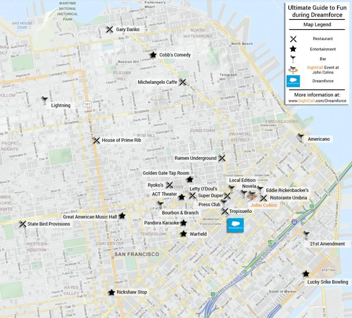 המפה של סן פרנסיסקו מסעדה