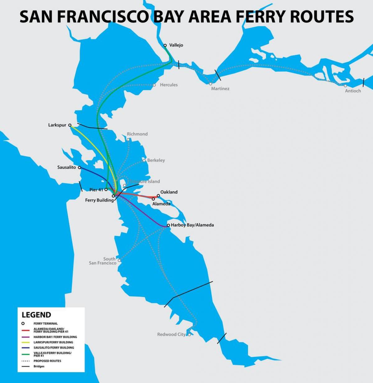 מפרץ סן פרנסיסקו מעבורת מפה