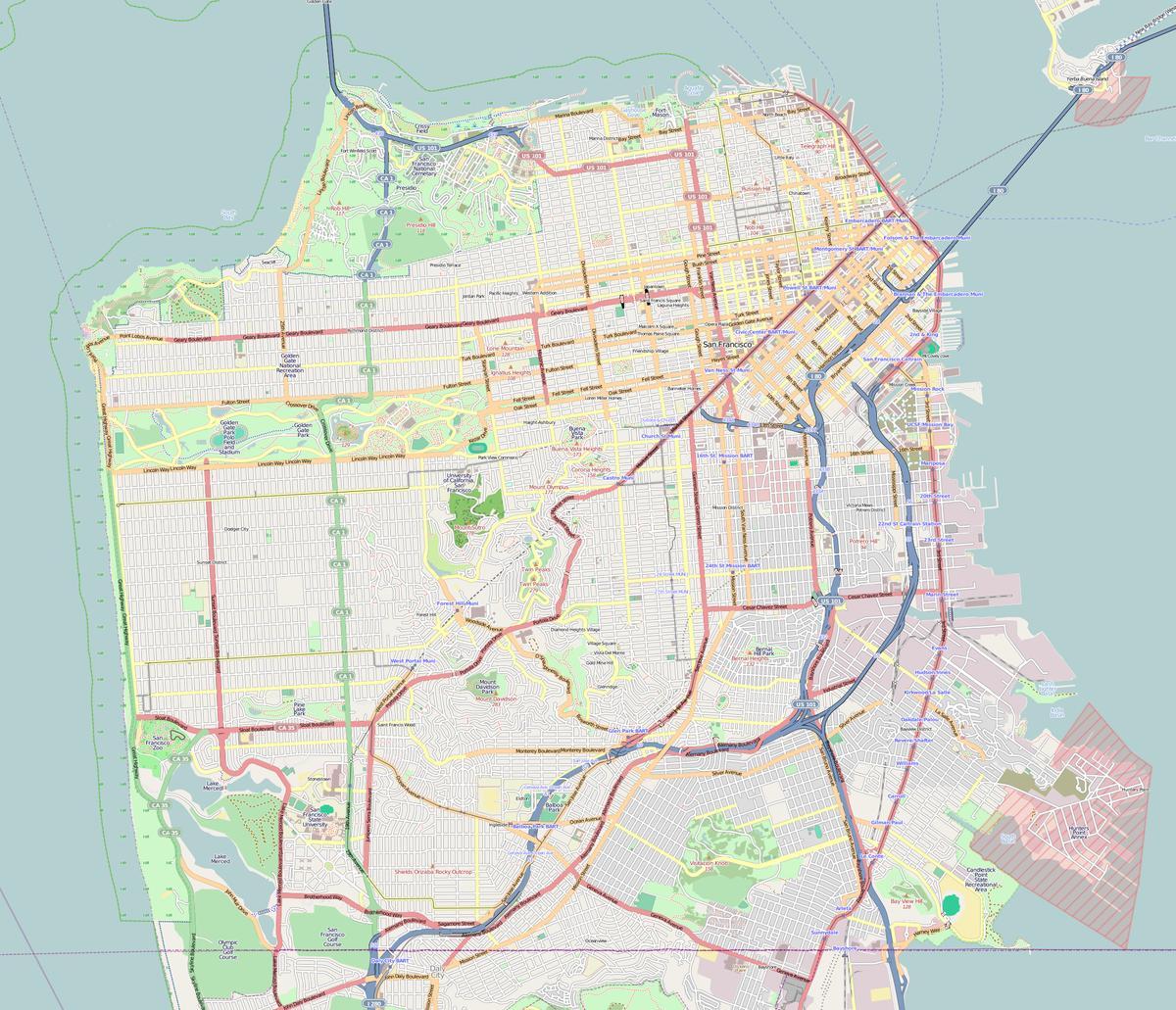 המפה של סן פרנסיסקו המתאר.