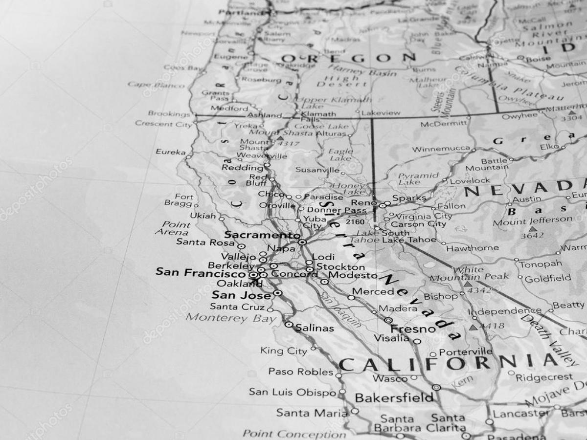 שחור ולבן המפה של סן פרנסיסקו