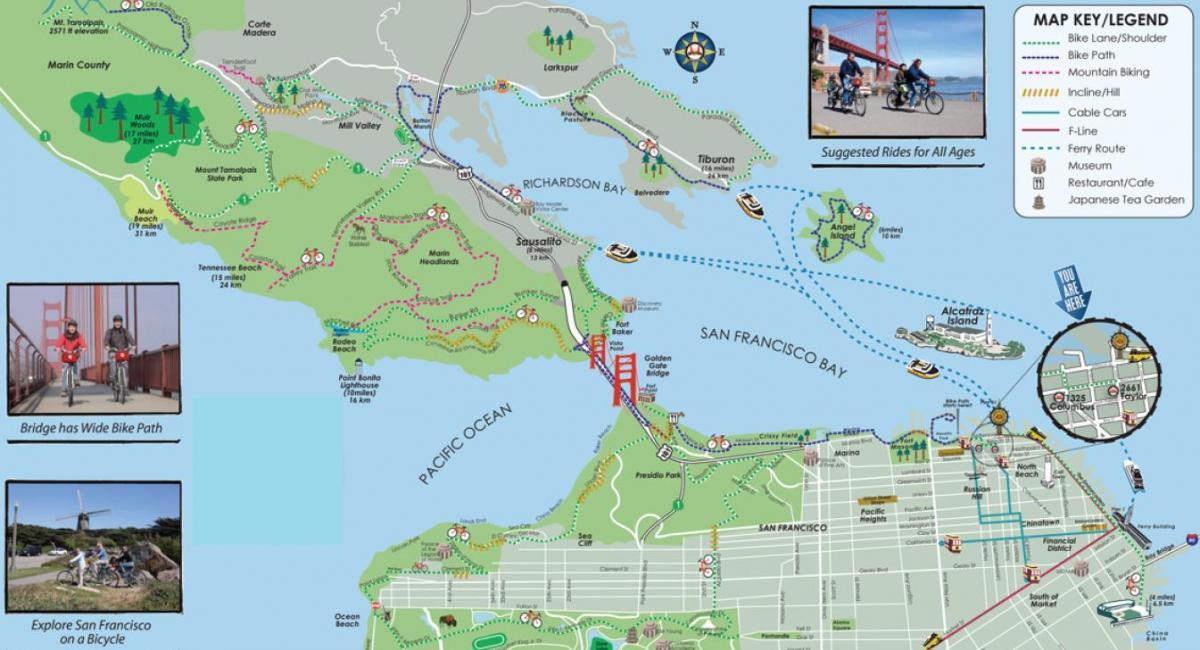 המפה של סן פרנסיסקו סיור אופניים