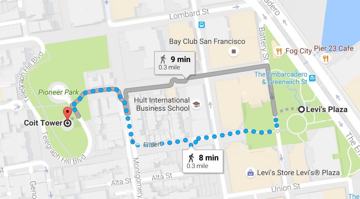 המפה של סן פרנסיסקו עצמית סיור רגלי מודרך