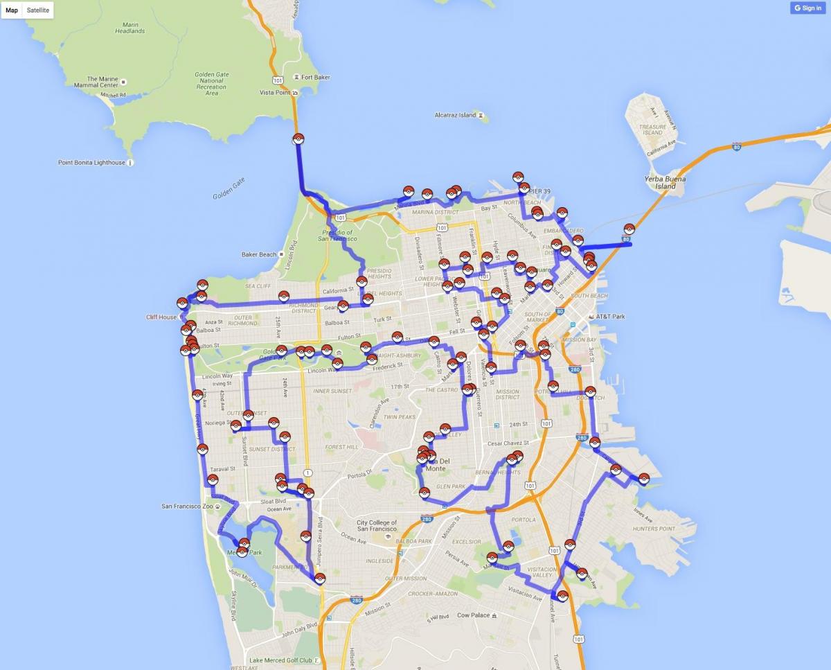 המפה של סן פרנסיסקו פוקימון