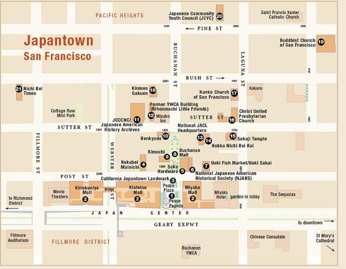 מפה של פנטאון סן פרנסיסקו