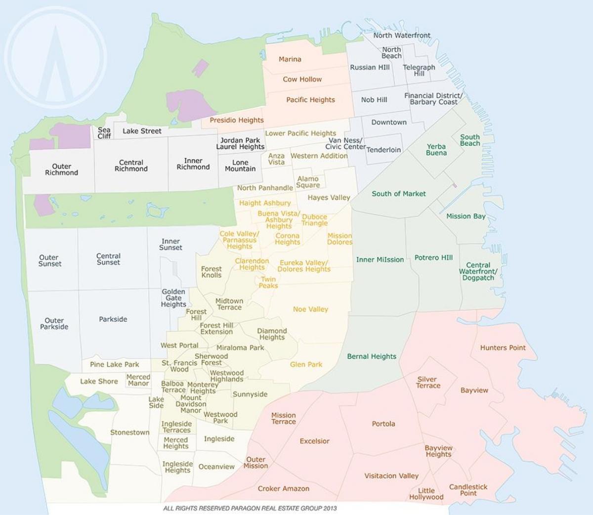 מפה של פרה חלול סן פרנסיסקו