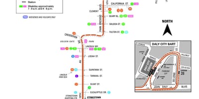 סן פרנסיסקו אוטובוס 28 כביש מפה