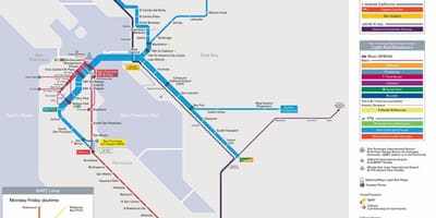 אזור המפרץ תחבורה ציבורית מפה