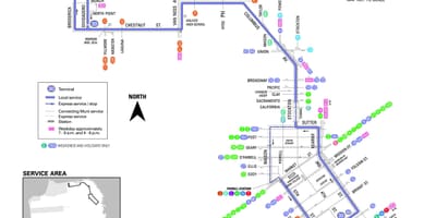 סן פרנסיסקו אוטובוס 30 כביש מפה
