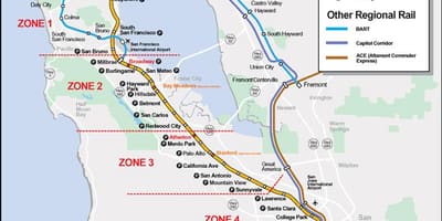 Caltrain כביש מפה