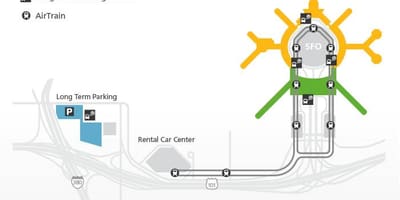מפה של הרכבת SFO