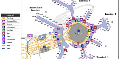 SFO הבינלאומי מפה